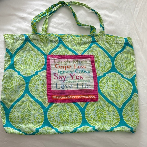 Gretchen Scott Designs Handbags - Gretchen Scott Designs Vibrant Leaf Pattern Tote